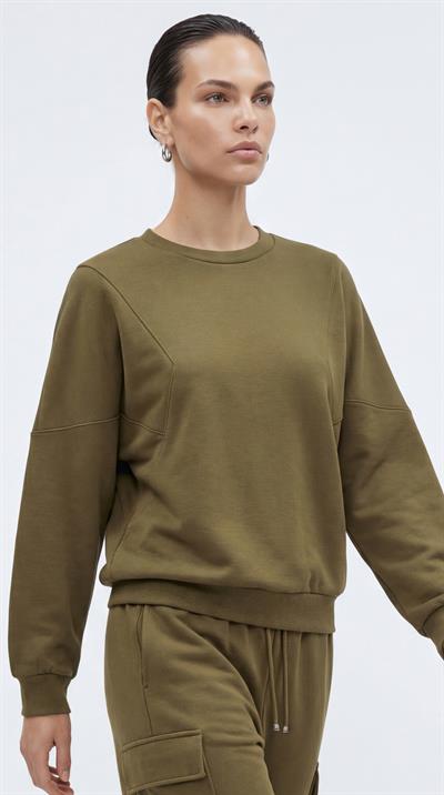 Yeşil-ML48013 Beli Lastikli Eşofman Altı