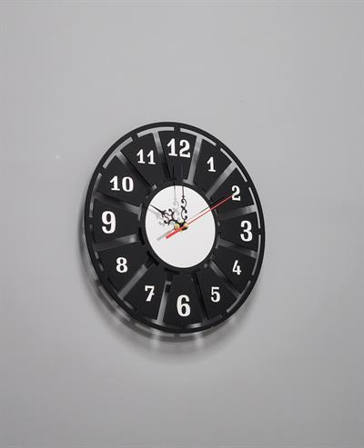 Axıs Siyah-Gümüş Dekoratif Duvar Saati - Sessiz Mekanizma