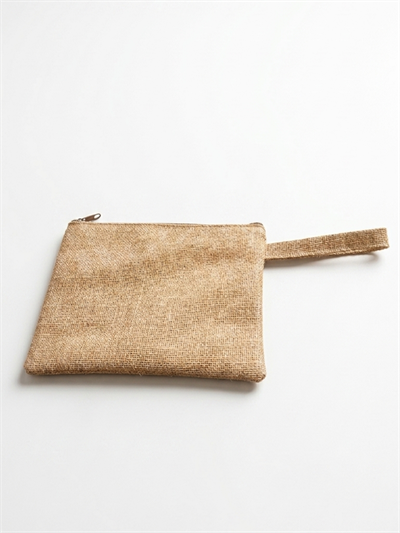Kadın Jüt Hasır Kumaş Fermuarlı Portföy Clutch El Çantası