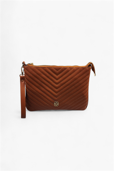 Kadın Taba Kapitone Portföy Clutch Çanta Bilek Askılı Şık El Çantası