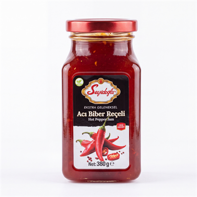 Seyidoğlu Acı Biber Reçeli 380g cam kavanoz, ekstra geleneksel katkısız hot pepper jam
