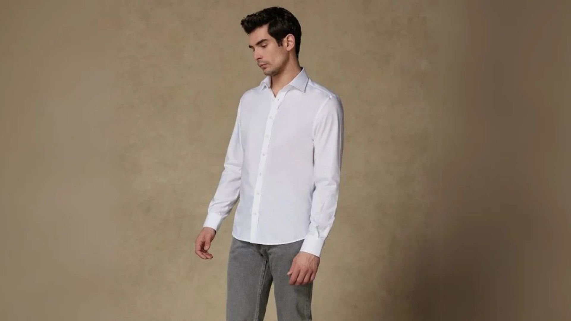erkek slim fit beyaz gömlek