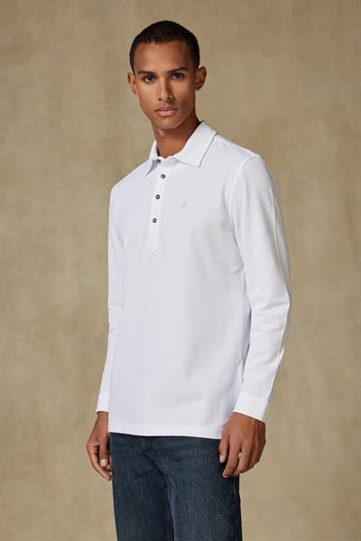 Abbate Castle Pike Pamuklu Comfort Fit Beyaz Polo Yaka Erkek Düz Polo Shirt