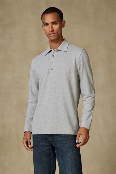 Abbate Castle Pike Pamuklu Comfort Fit Açık Gri Polo Yaka Erkek Düz Polo Shirt