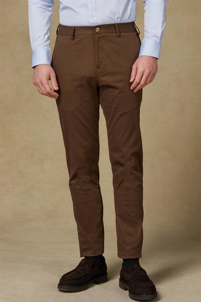 Abbate Prime Chino Poplin Stretch Pamuk Karışımlı Modern Fit Koyu Yeşil Erkek Düz Pantolon