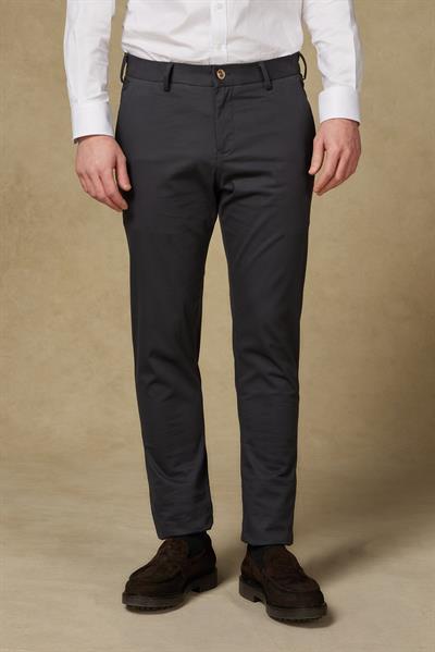 Abbate Prime Chino Poplin Stretch Pamuk Karışımlı Modern Fit Antrasit Erkek Düz Pantolon
