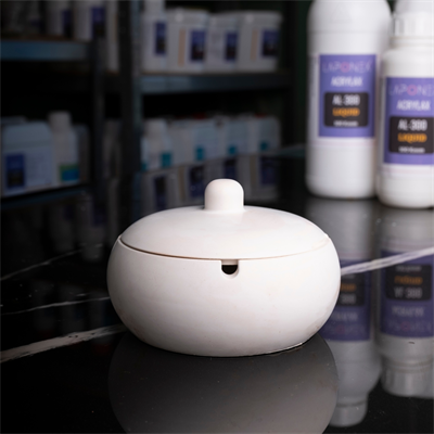 DM-08 Oval Ashtray Acrylax Tasarım Soft Beyaz Dekoratif Küllük - 1522560008