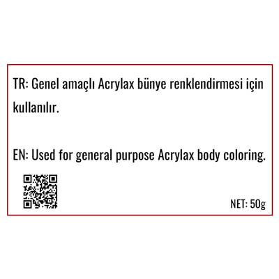 ABC-100 White Su Bazlı Reçinelerle Uyumlu Acrylax Beyaz Toz Pigment 50 g - 1522551001