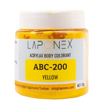 ABC-200 Yellow Su Bazlı Reçinelerle Uyumlu Acrylax Sarı Toz Pigment 50 g - 1522552001