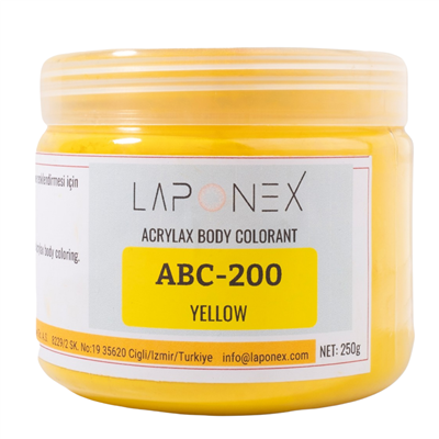ABC-200 Yellow Su Bazlı Reçinelerle Uyumlu Acrylax Sarı Toz Pigment 250 g - 1522552002