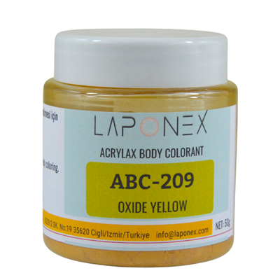 ABC-209 Oxide Yellow Su Bazlı Reçinelerle Uyumlu Acrylax Oksit Sarı Toz Pigment 50 g - 1522552091