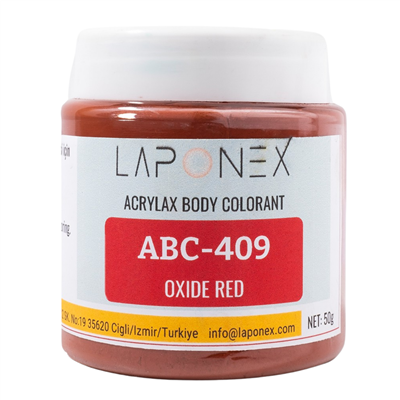 ABC-409 Oxide Red Su Bazlı Reçinelerle Uyumlu Acrylax Oksit Kırmızı Toz Pigment 50 g - 1522554091