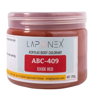 ABC-409 Oxide Red Su Bazlı Reçinelerle Uyumlu Acrylax Oksit Kırmızı Toz Pigment 250 g - 1522554092