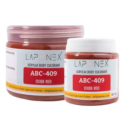ABC-409 Oxide Red Su Bazlı Reçinelerle Uyumlu Acrylax Oksit Kırmızı Toz Pigment 250 g - 1522554092
