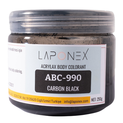 ABC-990 Carbon Black Su Bazlı Reçinelerle Uyumlu Acrylax Karbon Siyah Toz Pigment 120 g - 1522559902