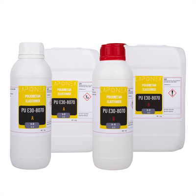 PU E30-8070 Polyurethane Elastomer 30 Shore Kalıp Döküm Esnek Poliüretan Reçine A+B 2 kg - 1522513007
