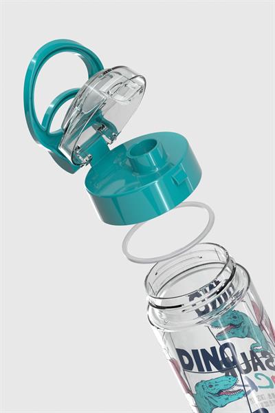 Renga Atlas Dinazor Desen 500 ml Tritan Çocuk Matara 912112 Turkuaz