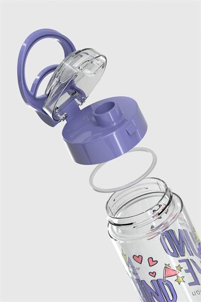 Renga Atlas Love Desen 500 ml Tritan Çocuk Matara 912112 Mor