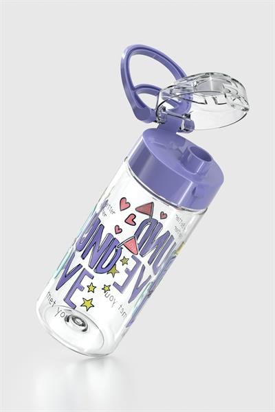 Renga Atlas Love Desen 500 ml Tritan Çocuk Matara 912112 Mor