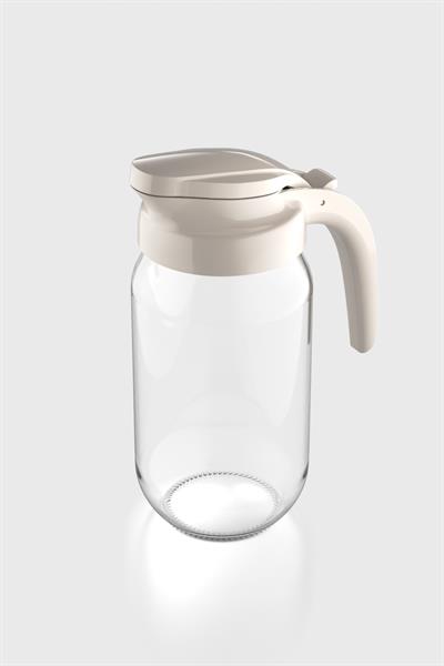 Renga Beluga 1000 ml Bej Kapaklı Cam Sürahi 111028