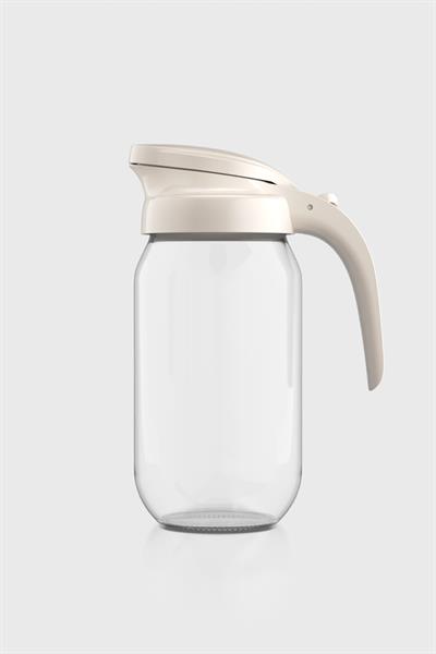 Renga Beluga 1000 ml Bej Kapaklı Cam Sürahi 111028