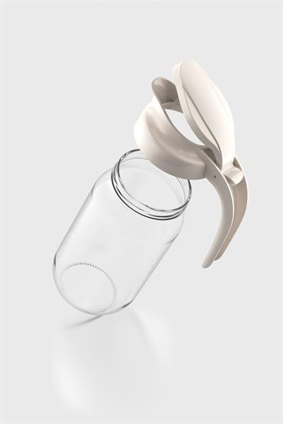 Renga Beluga 1000 ml Bej Kapaklı Cam Sürahi 111028