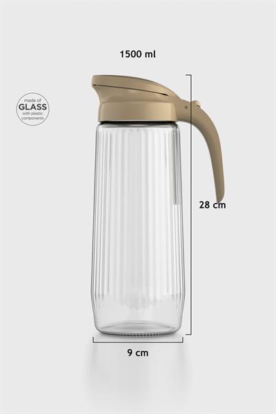 Renga Beluga 1500 ml Gravürlü Cam Sürahi 111021 Kahve