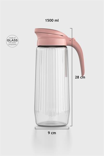 Renga Beluga 1500 ml Gravürlü Cam Sürahi 111021 Pembe