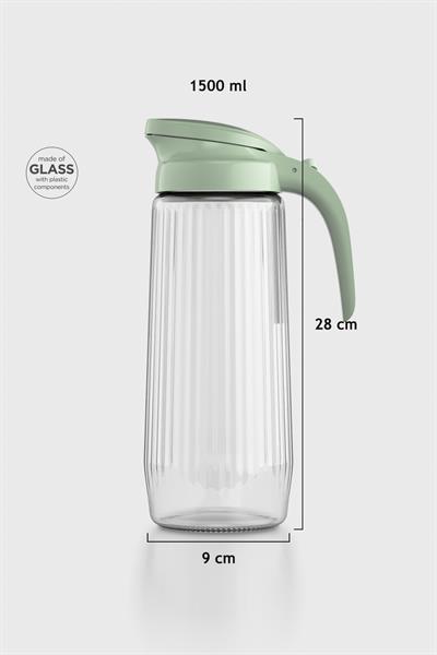 Renga Beluga 1500 ml Gravürlü Cam Sürahi 111021 Yeşil