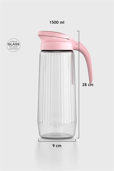 Renga Beluga 1500 ml Gravürlü Cam Sürahi 111021 Pudra