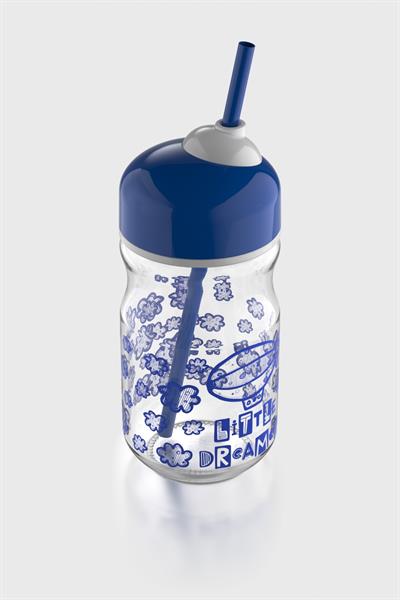 Renga Bubble Kids Little Dreamer Desenli 370 ml Pipetli Cam Şişe 182027 Mavi
