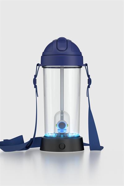 Renga Cosmo Astronot Figürlü Led Işıklı 385 ml Pipetli Askılı Tritan Çocuk Matara 912148 Mavi