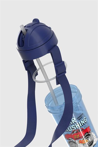 Renga Cosmo Desenli 415 ml PP Pipetli Çocuk Matara 912146 Mavi