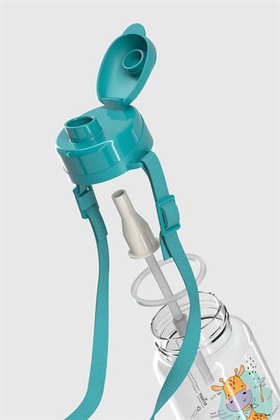 Renga Dore Desenli 330 ml Pipetli Tritan Bebek Suluk 912123 Mavi