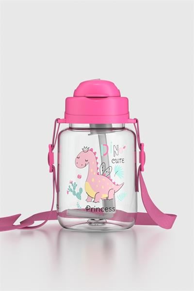 Renga Dore Desenli 330 ml Pipetli Tritan Bebek Suluk 912123 Pembe