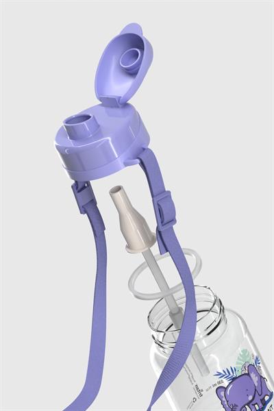 Renga Dore Desenli 330 ml Pipetli Tritan Bebek Suluk 912123 Mor