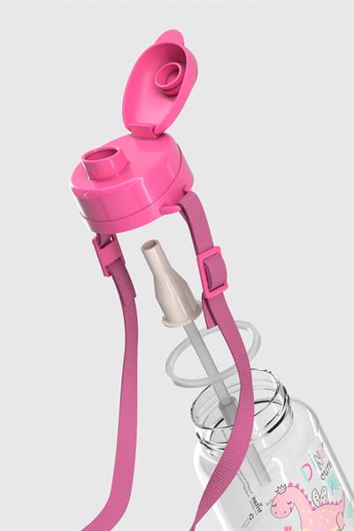 Renga Dore Desenli 330 ml Pipetli Tritan Bebek Suluk 912123 Pembe