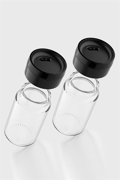 Renga Dorian 105 ml Siyah Kapaklı 2li Cam Tuzluk Biberlik Seti 121006