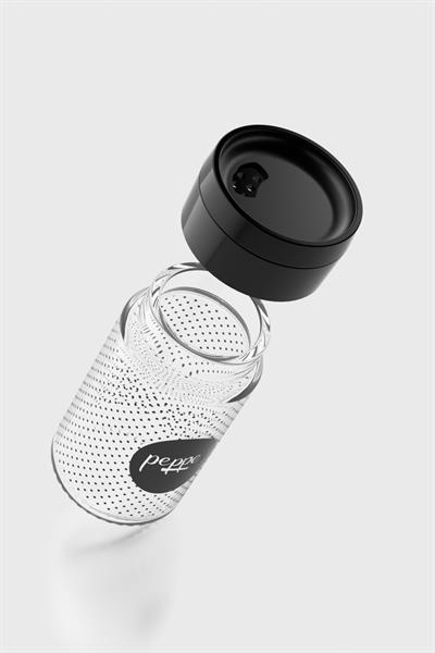 Renga Dorian Papper Desenli 105 ml Siyah Kapaklı Cam Tuzluk 122007