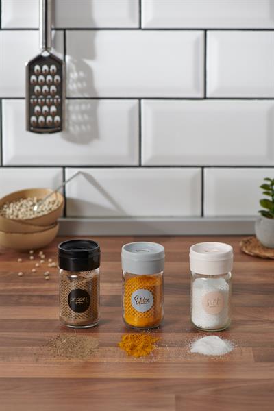 Renga Dorian Spice Desenli 105 ml Gri Kapaklı Cam Tuzluk 122007