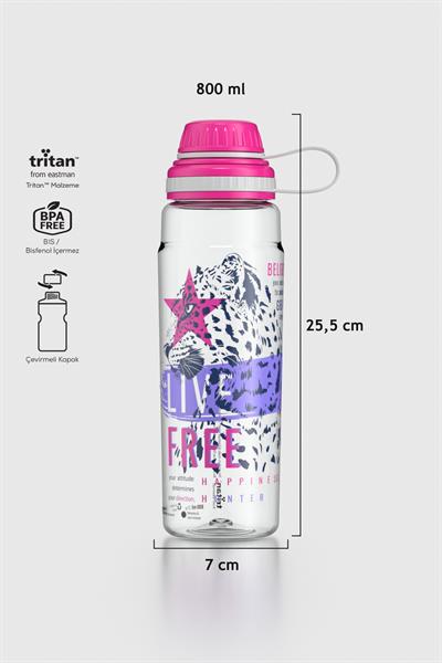 Renga Ege Free Desen 800 ml Tritan Matara 912069 Fuşya
