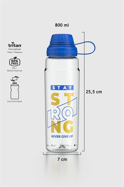 Renga Ege Strong Desen 800 ml Tritan Matara 912069 Mavi