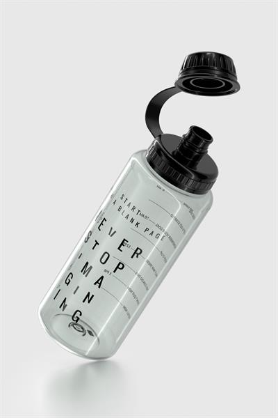 Renga Ege Yazı Desenli 1000 ml Tritan Matara 912141 Siyah