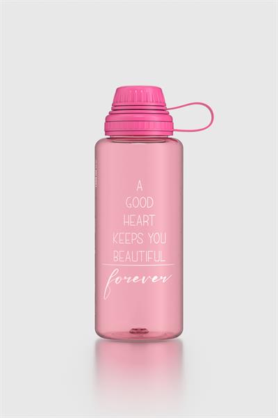 Renga Ege Yazı Desenli 1000 ml Tritan Matara 912141 Fuşya