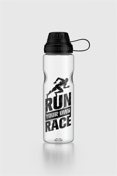 Renga Ege Yazı Desenli 750 ml Tritan Matara 912067 Siyah