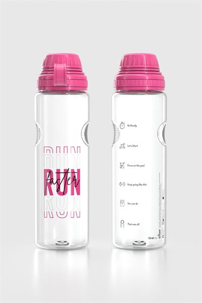 Renga Ege Yazı Desenli 750 ml Tritan Matara 912067 Fuşya