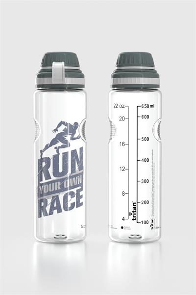 Renga Ege Yazı Desenli 750 ml Tritan Matara 912067 Füme