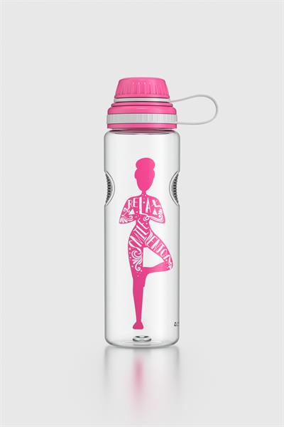 Renga Ege Yoga Desenli 750 ml Tritan Matara 912067 Fuşya