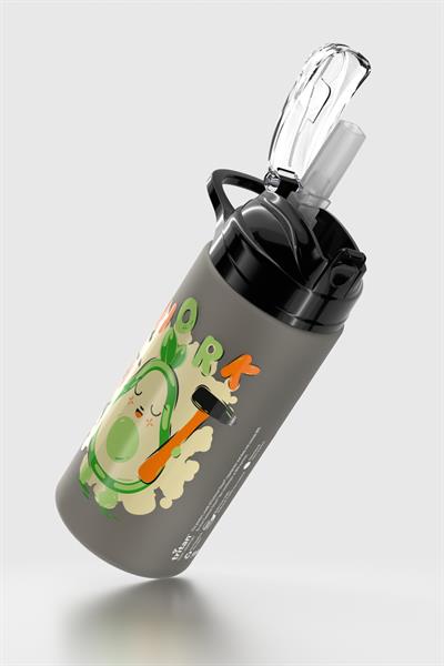 Renga Falcon Avokado Desenli 500 ml Pipetli Mat Tritan Çocuk Matara 912037 Siyah