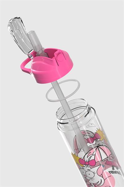 Renga Falcon Kral Şakir Canan Desenli 630 ml Pipetli Tritan Çocuk Matara 222031 Pembe